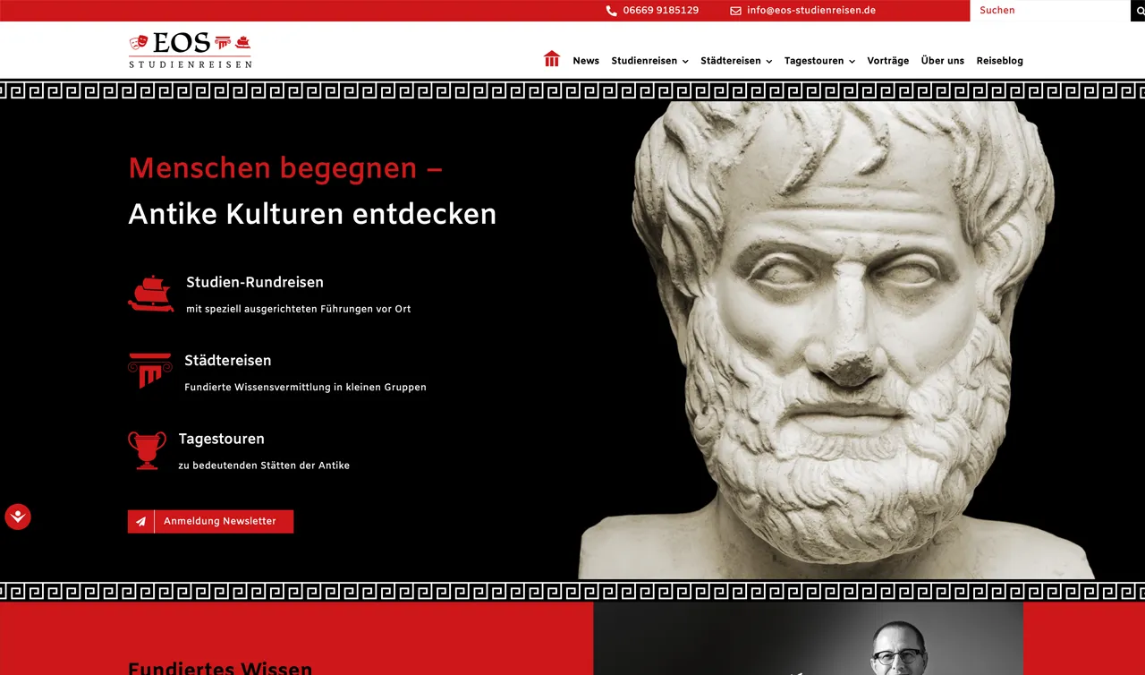 EOS Studienreisen Website